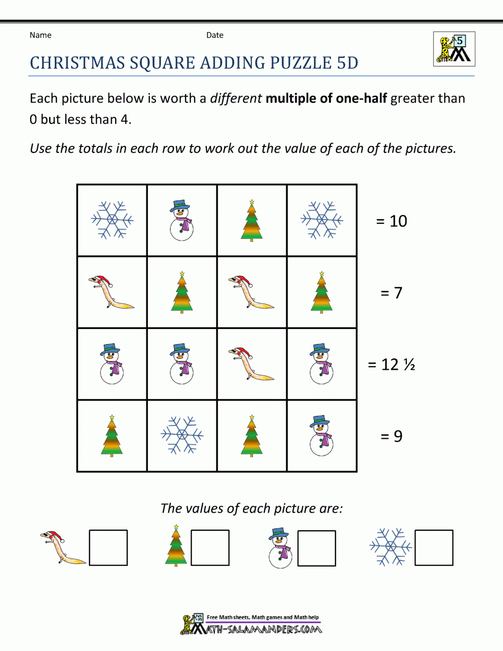 Christmas Math 5Th Grade Worksheets pertaining to 5Th Grade Christmas Worksheets