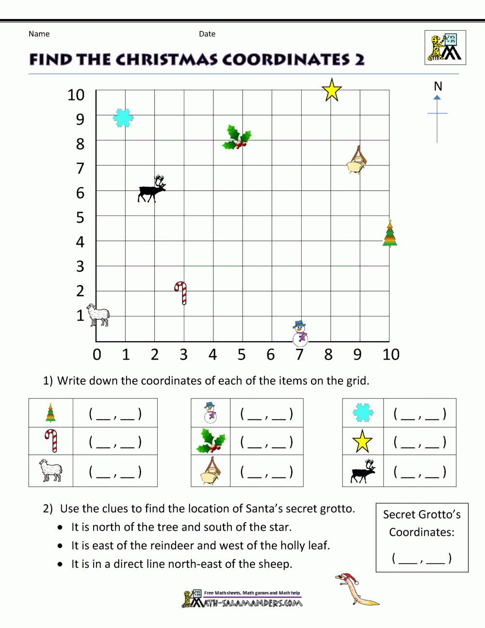 Christmas Math Activities for Christmas Math Worksheets 6th Grade