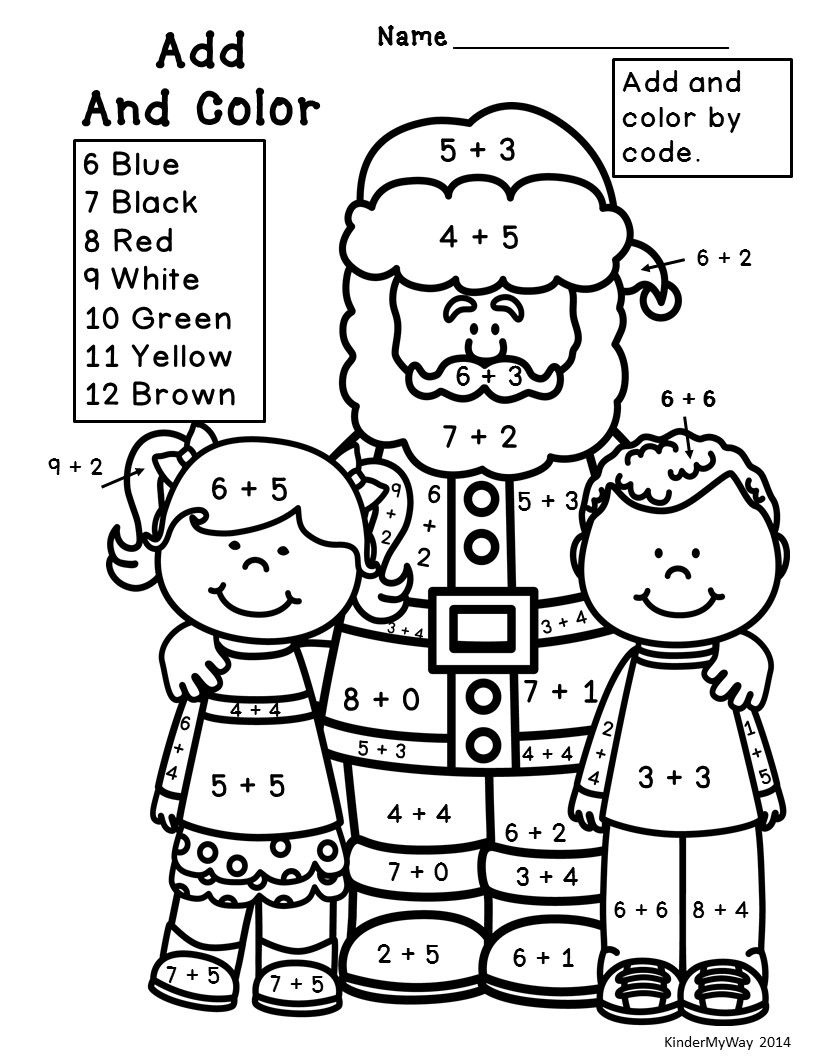 Christmas Math Worksheets For Kindergarten | Christmas Math Activities inside Christmas Math Coloring Worksheets