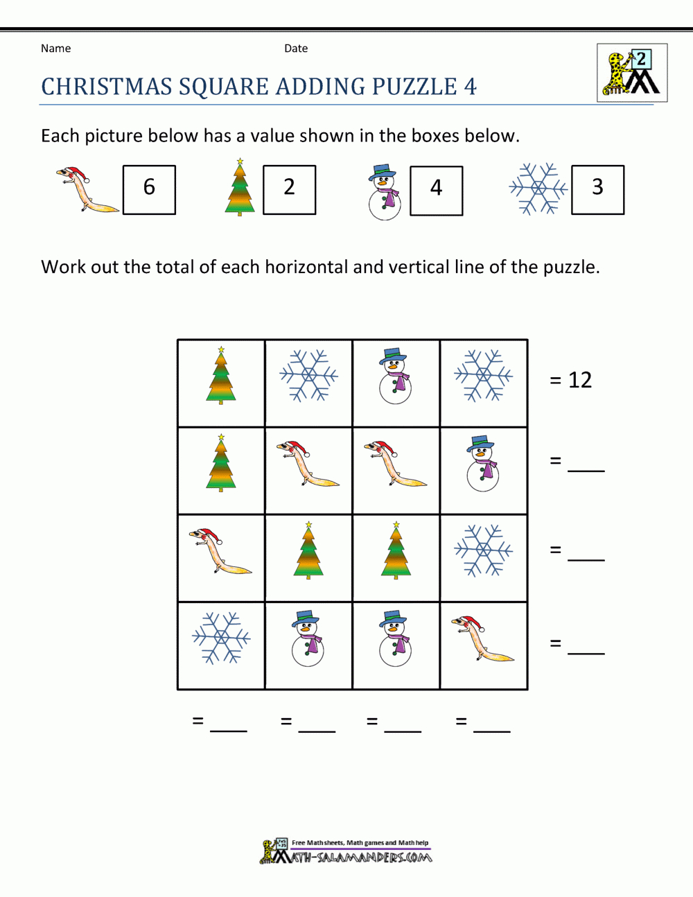 Christmas Math Worksheets within Christmas Algebra Worksheets