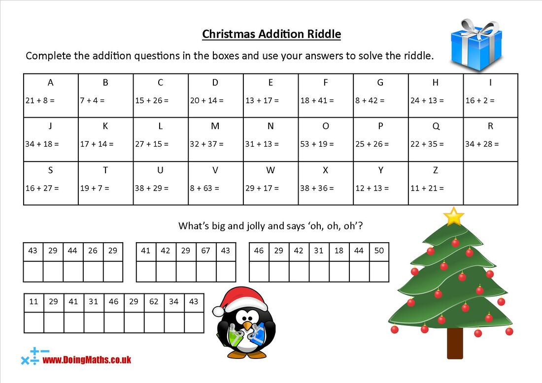 Christmas Maths Activities with Christmas Numeracy Worksheets