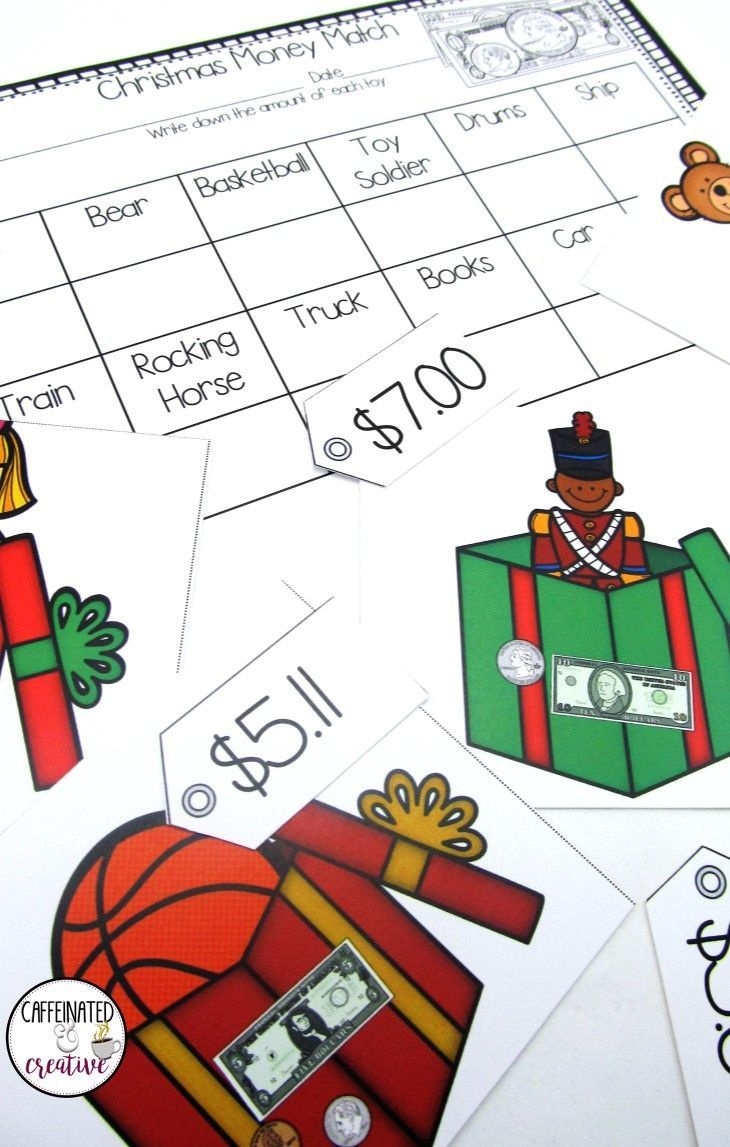 Christmas Money Skills &amp;amp; Matching Math Center Activity - Toy Money within Christmas Money Worksheets