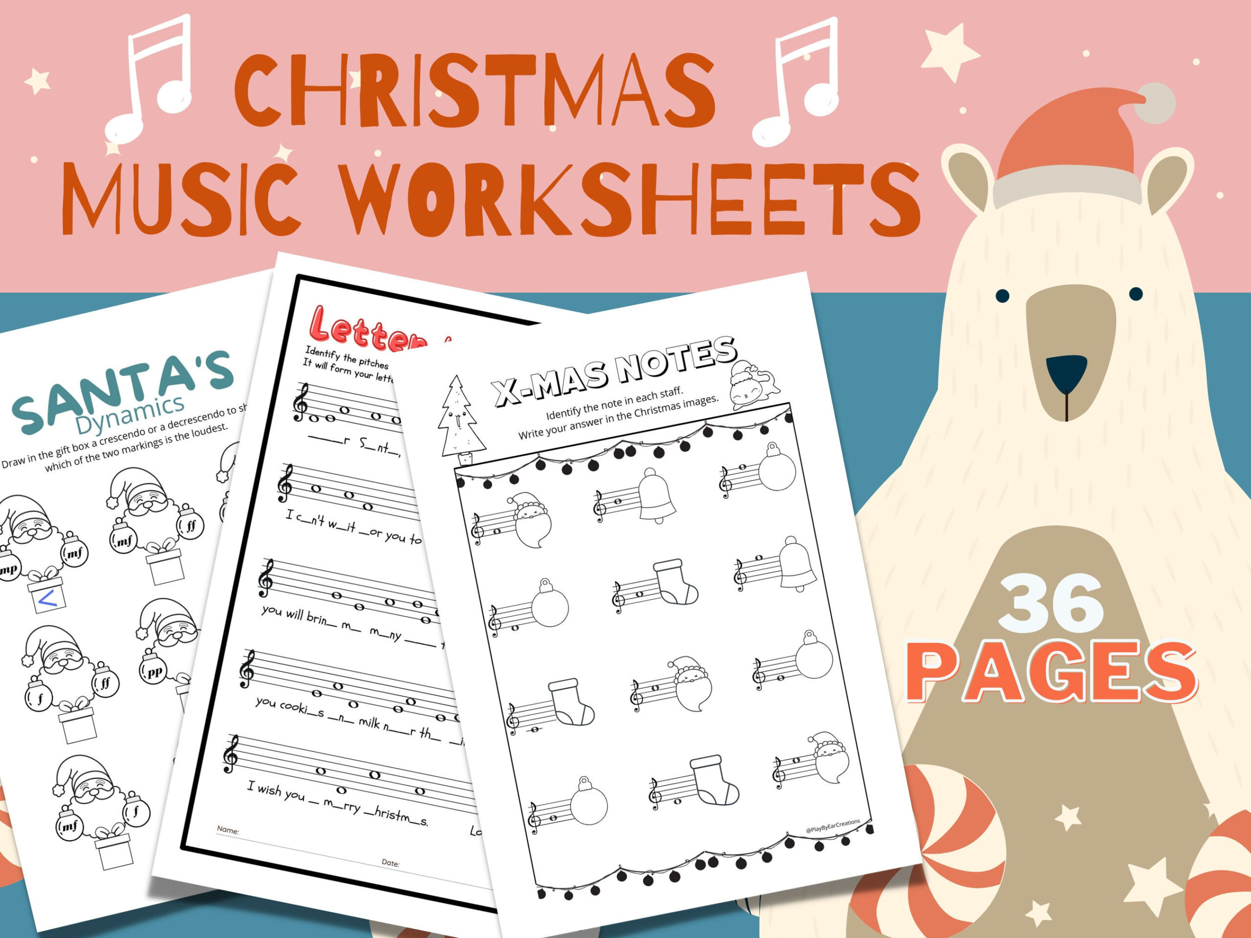 Christmas Music Worksheets Printable Instant Download Music Theory intended for Christmas Music Worksheets