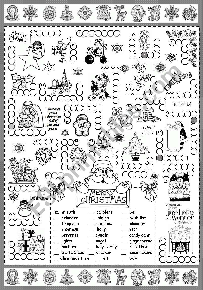 Christmas Puzzle - Esl Worksheetsilvanija in Christmas Puzzle Worksheets