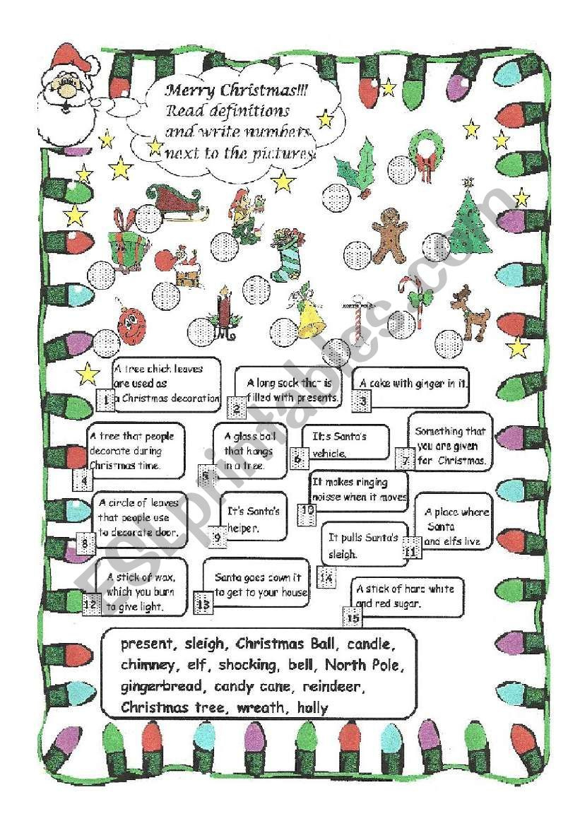 Christmas Riddles - Esl Worksheetmonika.79 in Christmas Riddles Worksheet