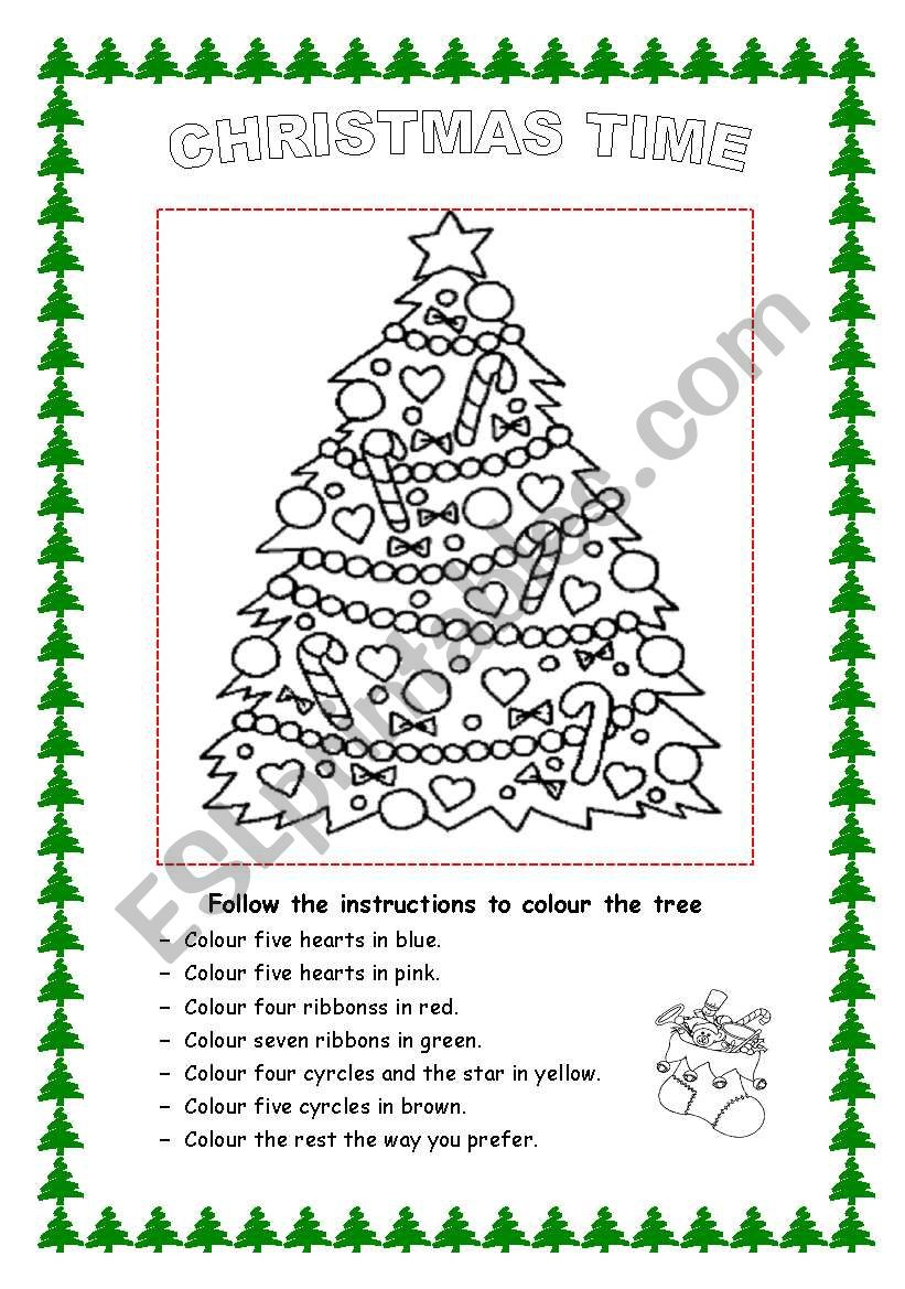 Christmas Tree - Esl Worksheetraquelgil in Christmas Tree Worksheets