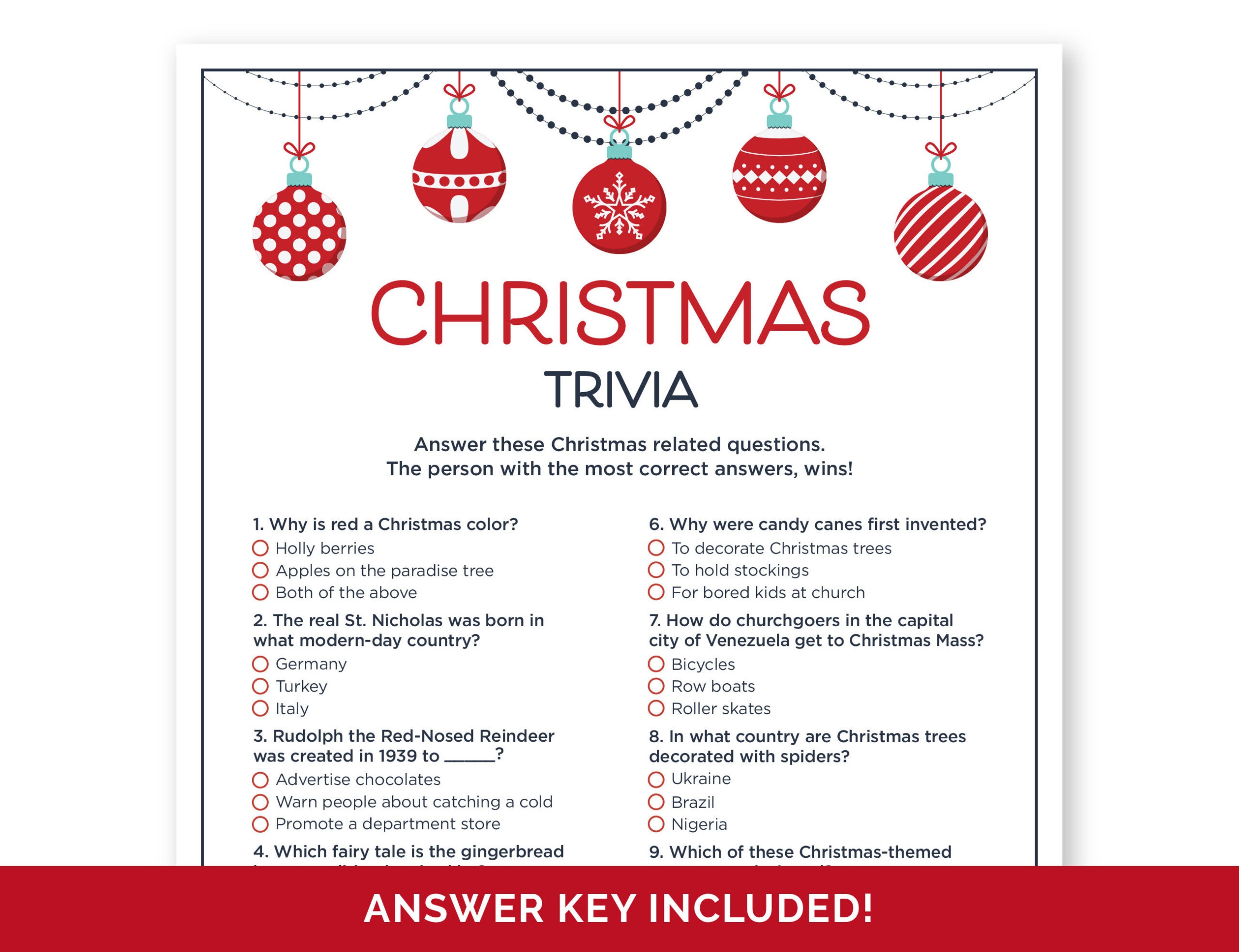 Christmas Trivia Game, Printable Holiday Trivia Questions With regarding Christmas Trivia Worksheets