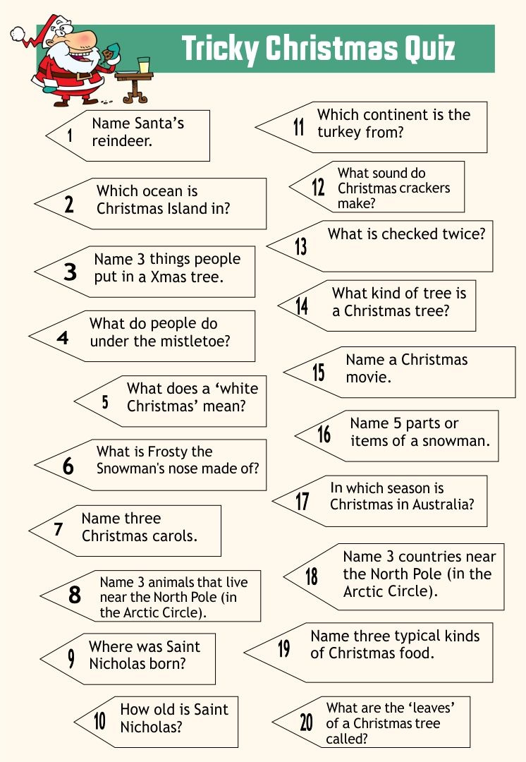 Christmas Trivia Worksheets - 15 Free Pdf Printables | Printablee for Adult Christmas Worksheets