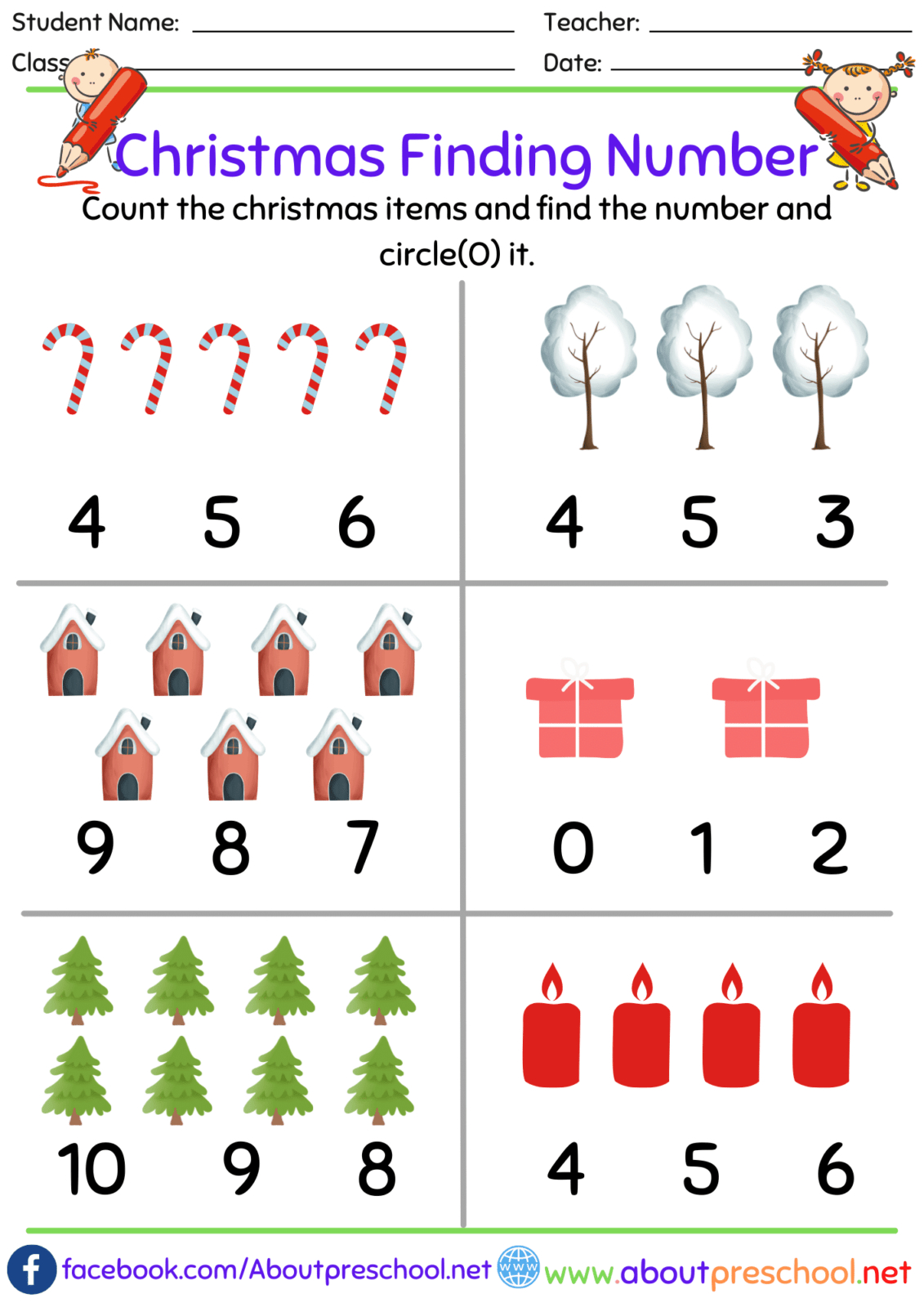 Christmas Worksheet For Preschool Archives - Page 4 Of 6 - About pertaining to Christmas Number Worksheets