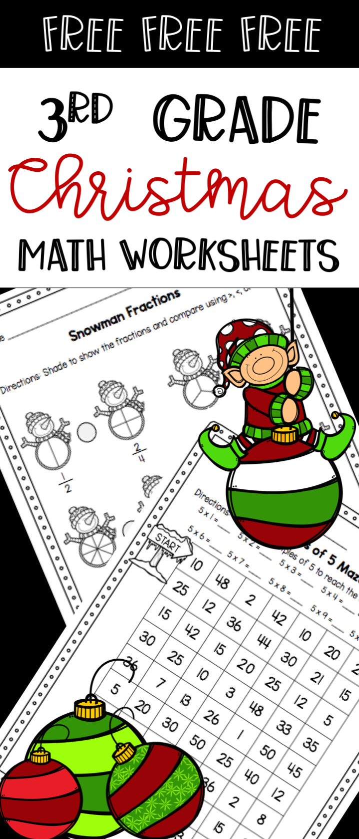 Christmas Worksheets: Math Practice Pages (Free Sample) for 3Rd Grade Christmas Worksheets