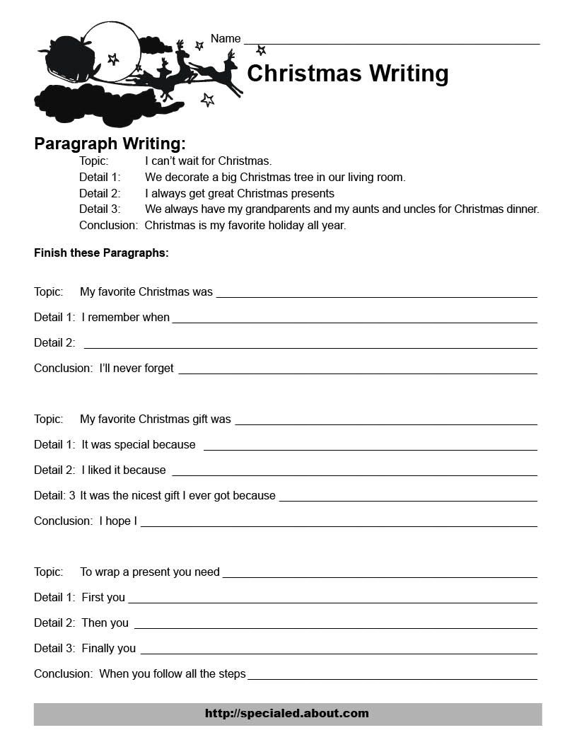 Christmas Writing Activities for Christmas Writing Worksheets