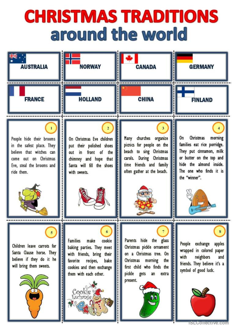 English Esl Worksheets, Activities For Distance Learning And intended for Worksheets Christmas Around The World