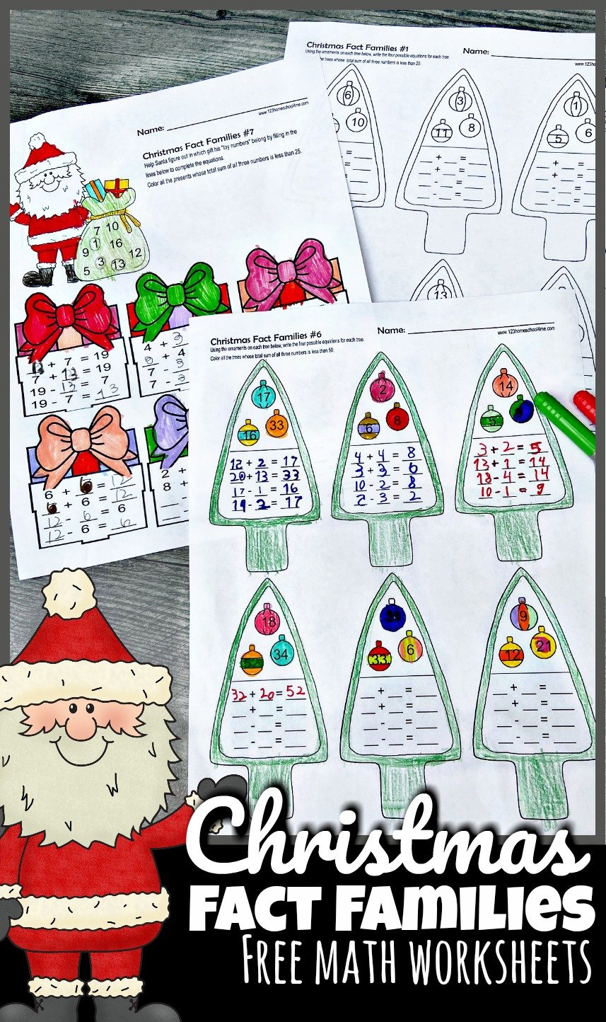 🎄 Free Christmas Fact Families - Addition And Subtraction Math regarding Christmas Addition And Subtraction Worksheets