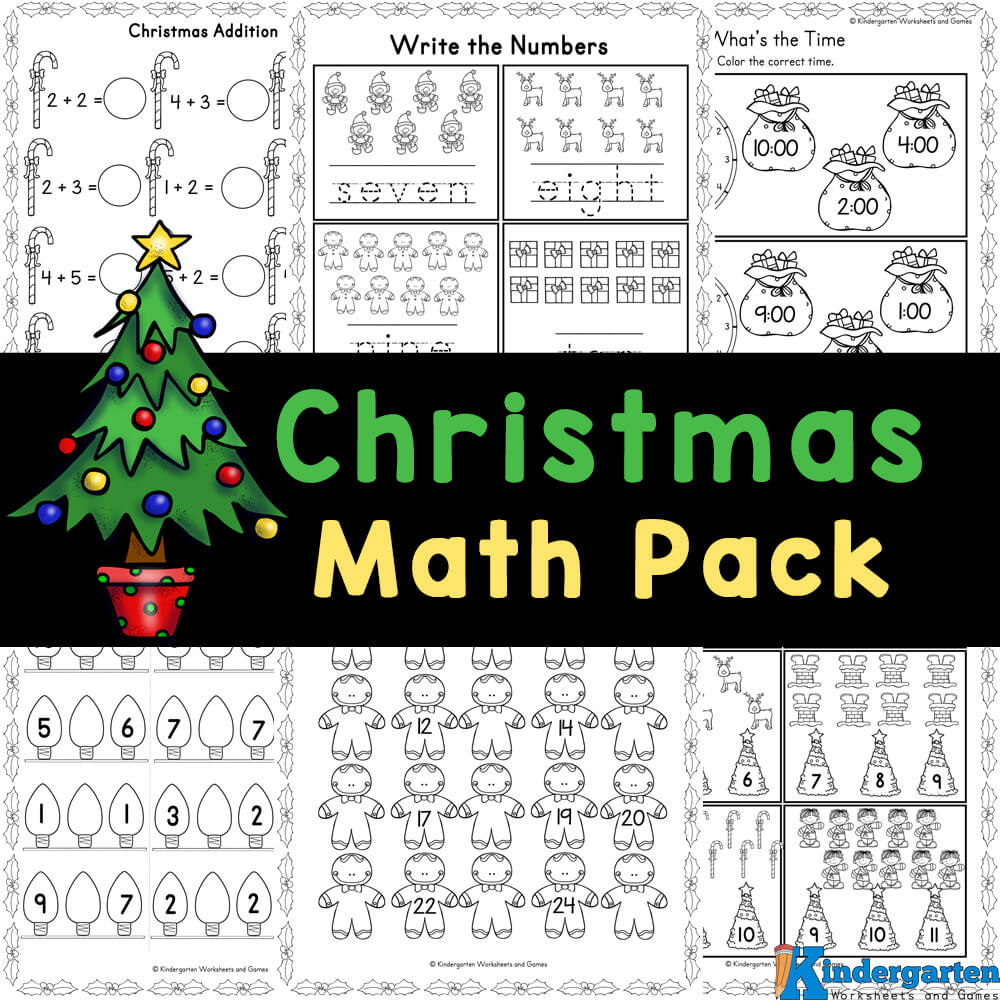 🎄 Free Christmas Math Worksheets For Kindergarten in Christmas Math Worksheets For Preschool