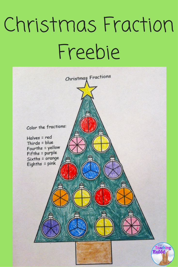 Free Christmas Fractions Coloring Worksheets with Christmas Fractions Worksheets