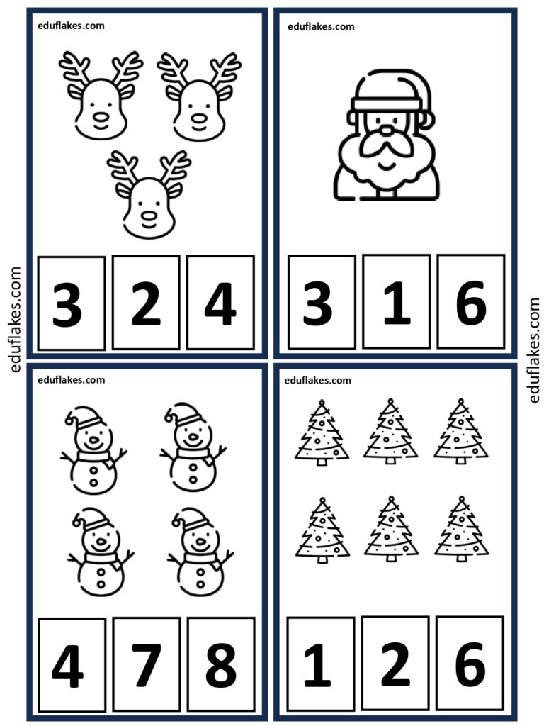 Free Christmas Math Worksheets For Kindergarten - Eduflakes for Kindergarten Christmas Math Worksheets