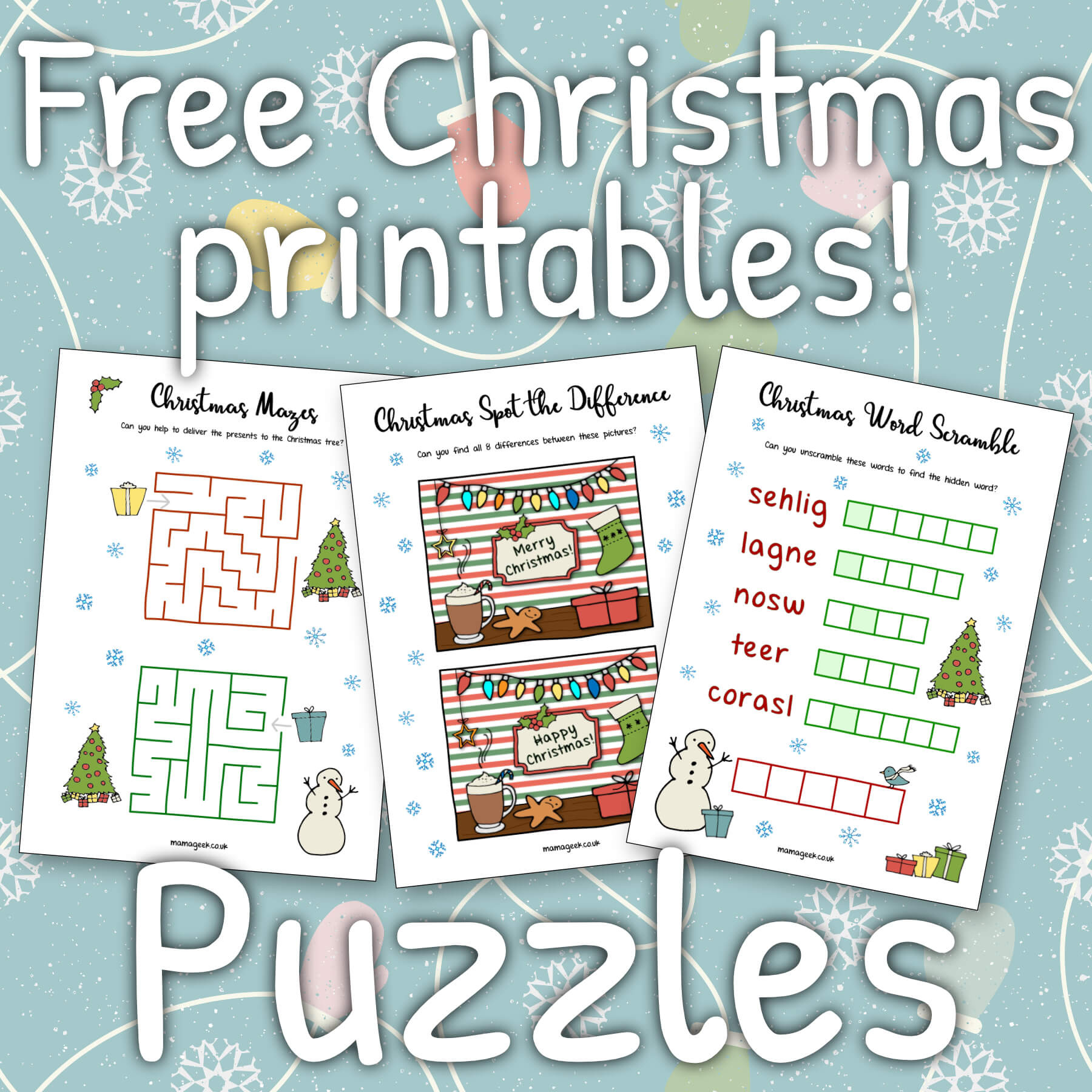 Free Christmas Printables – Puzzles | Mama Geek with regard to Christmas Puzzle Worksheets