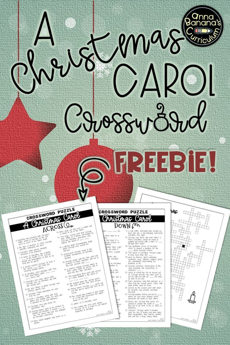 Free Crossword! with regard to A Christmas Carol Symbols Worksheet Answers