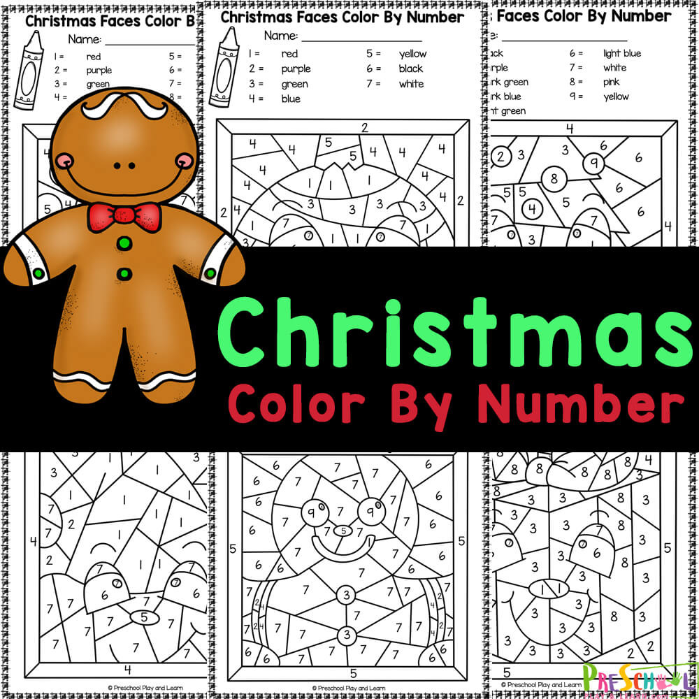 Free Printable Christmas Colornumber Worksheets for Color by Number Worksheets For Christmas
