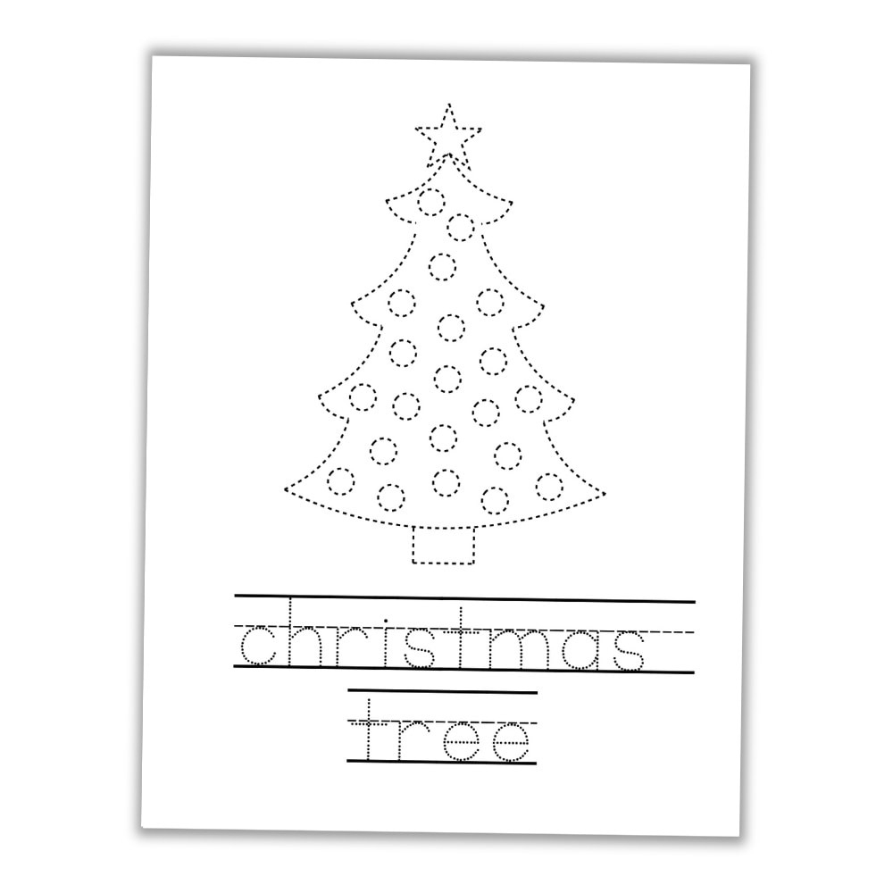 Free Printable Christmas Tracing Worksheets For Kids - The Craft inside Christmas Tree Tracing Worksheet