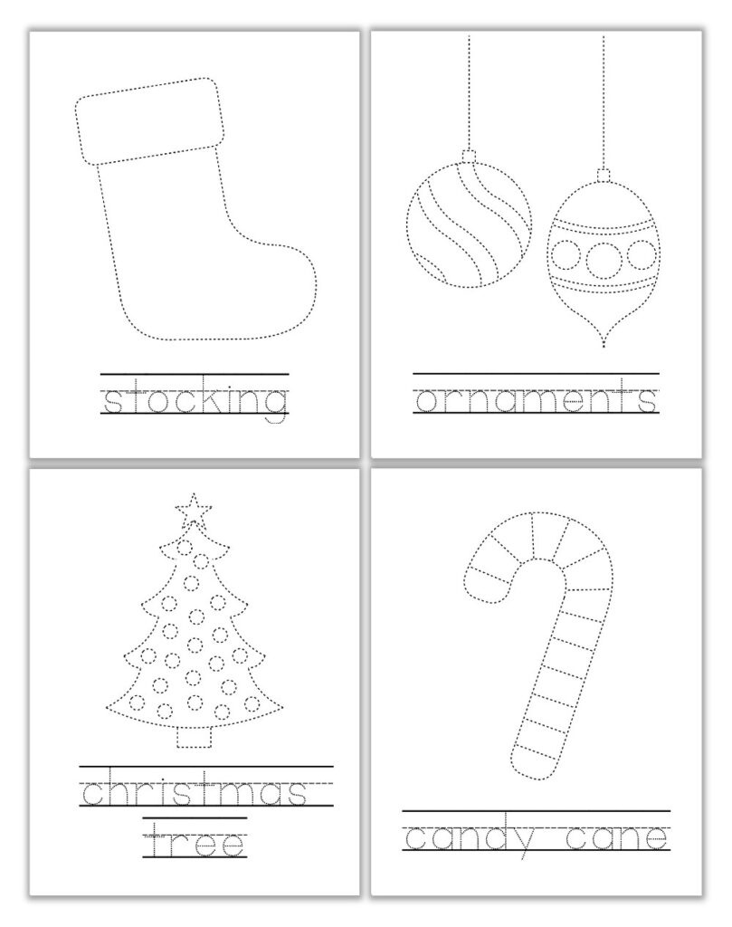 Free Printable Christmas Tracing Worksheets For Kids - The Craft regarding Tracing Christmas Worksheets