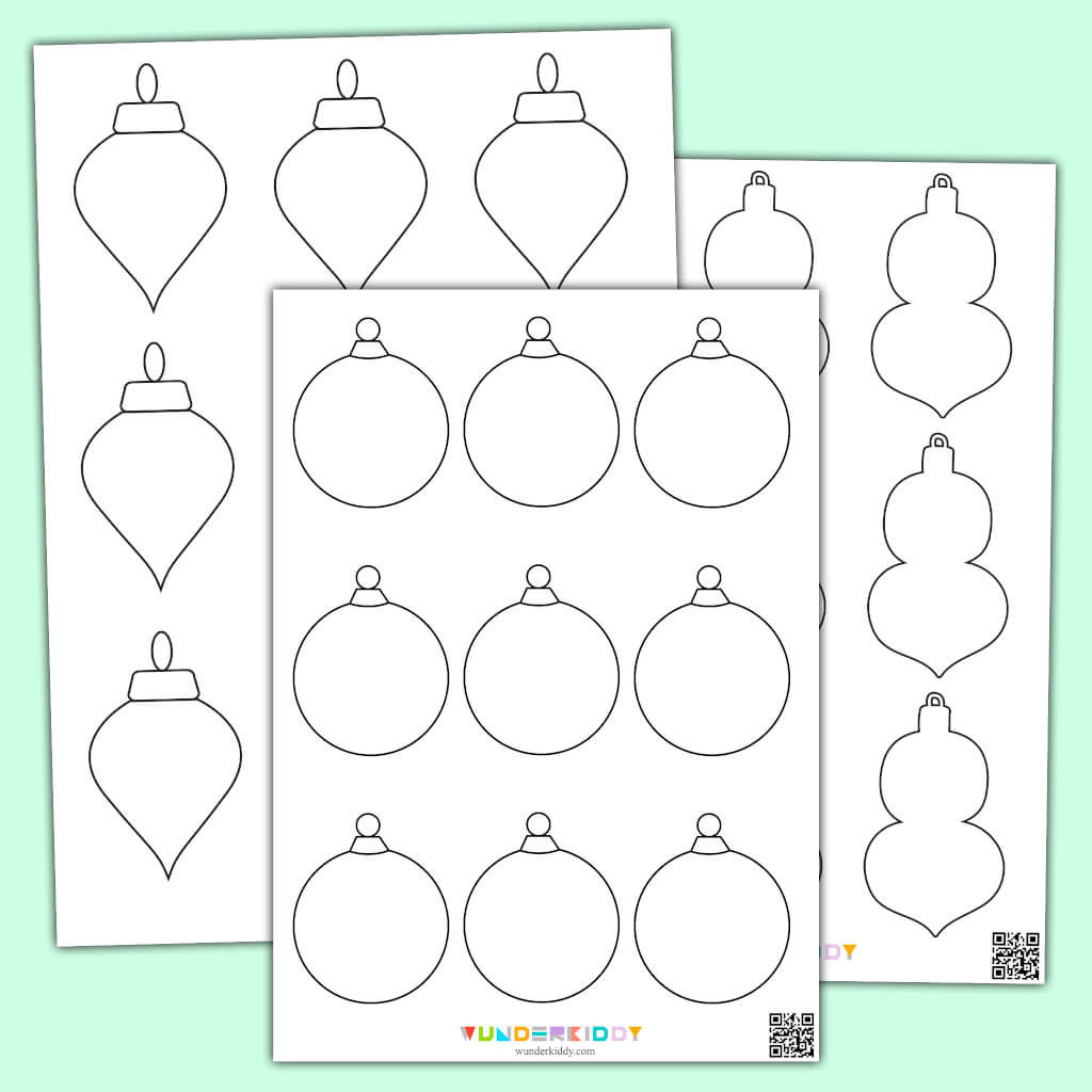 Free Printable Christmas Tree Ornament Craft Templates Pdf regarding Christmas Ornaments Worksheets