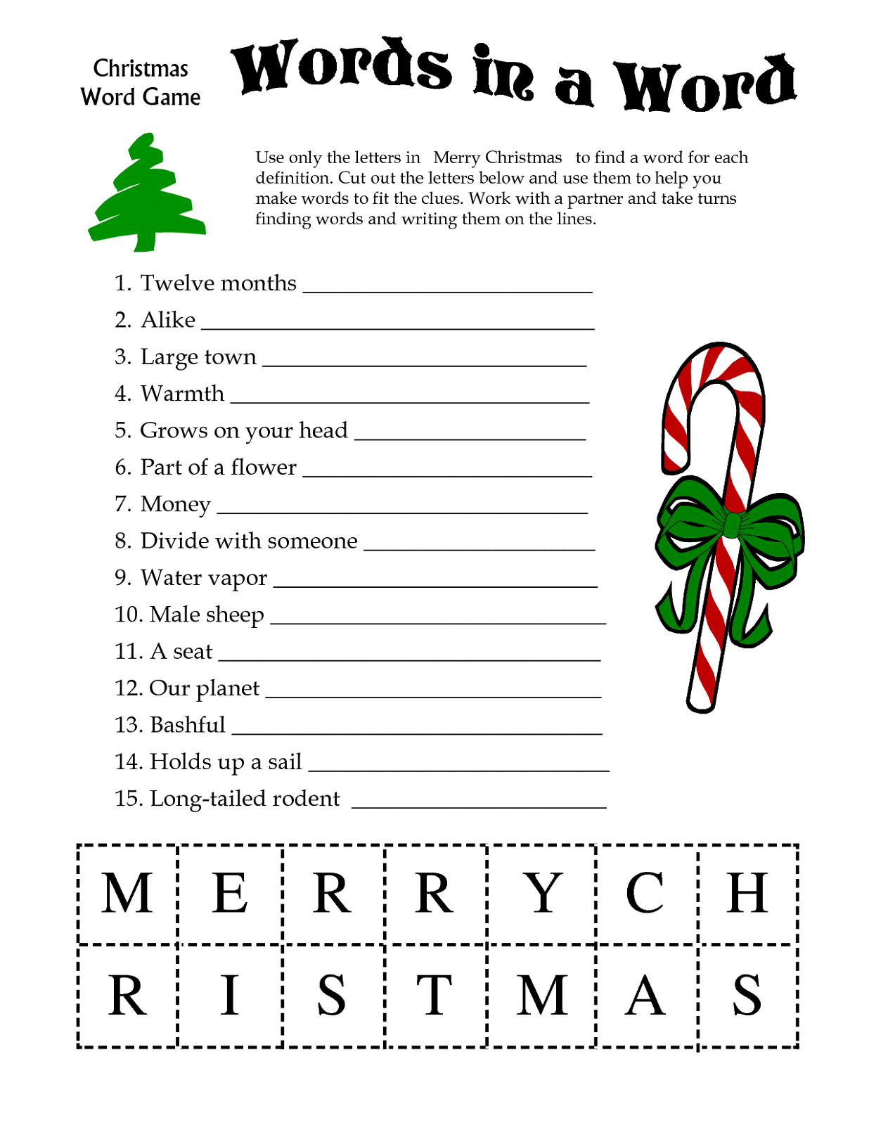 Free Printable Games For Adults regarding Christmas Game Worksheets