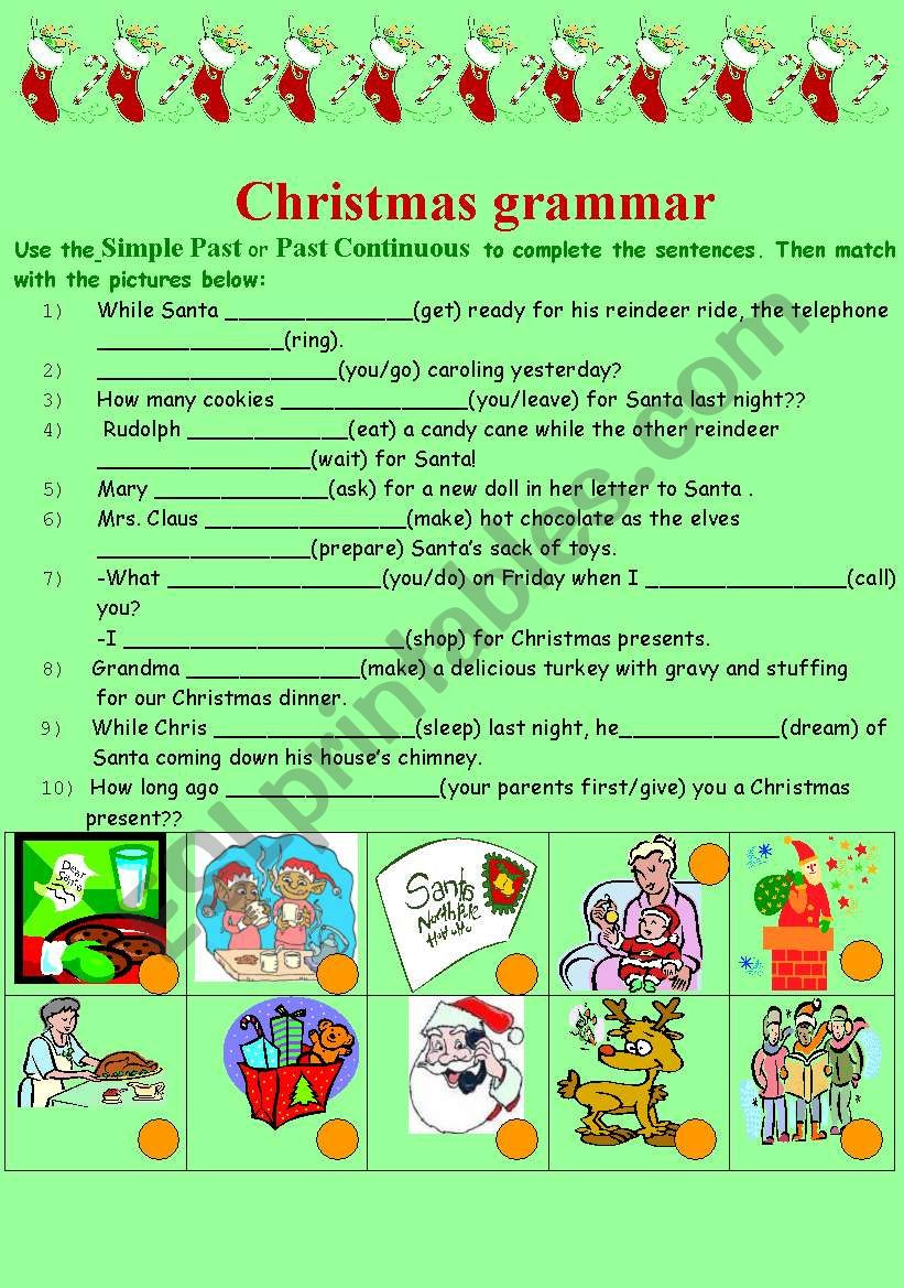 Grammar And Christmas - Esl Worksheetsofiateach intended for Christmas Grammar Worksheets