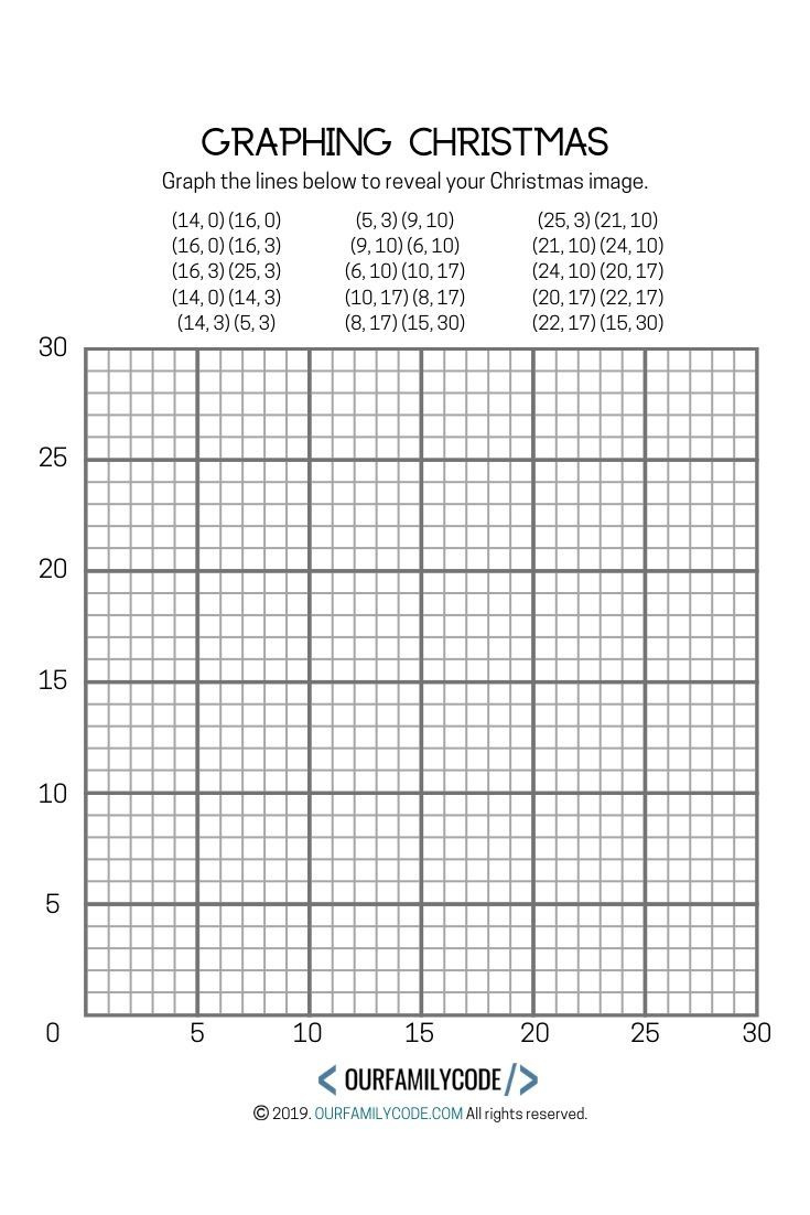 Graphing Christmas Coordinates Math Art Activity intended for Christmas Graphing Worksheets