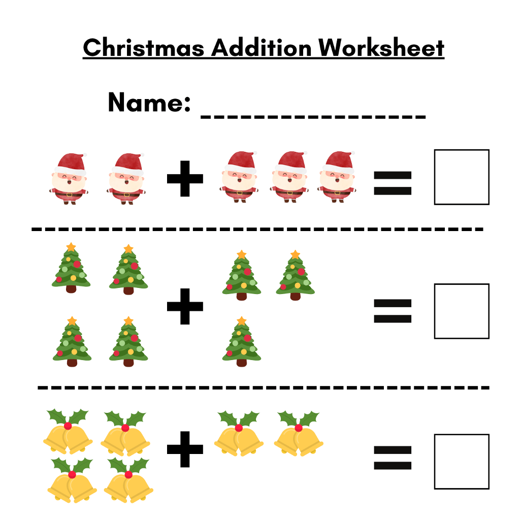 Mash &amp;gt; Christmas &amp;gt; Christmas Addition Worksheet 1-10 with Christmas Addition Worksheet