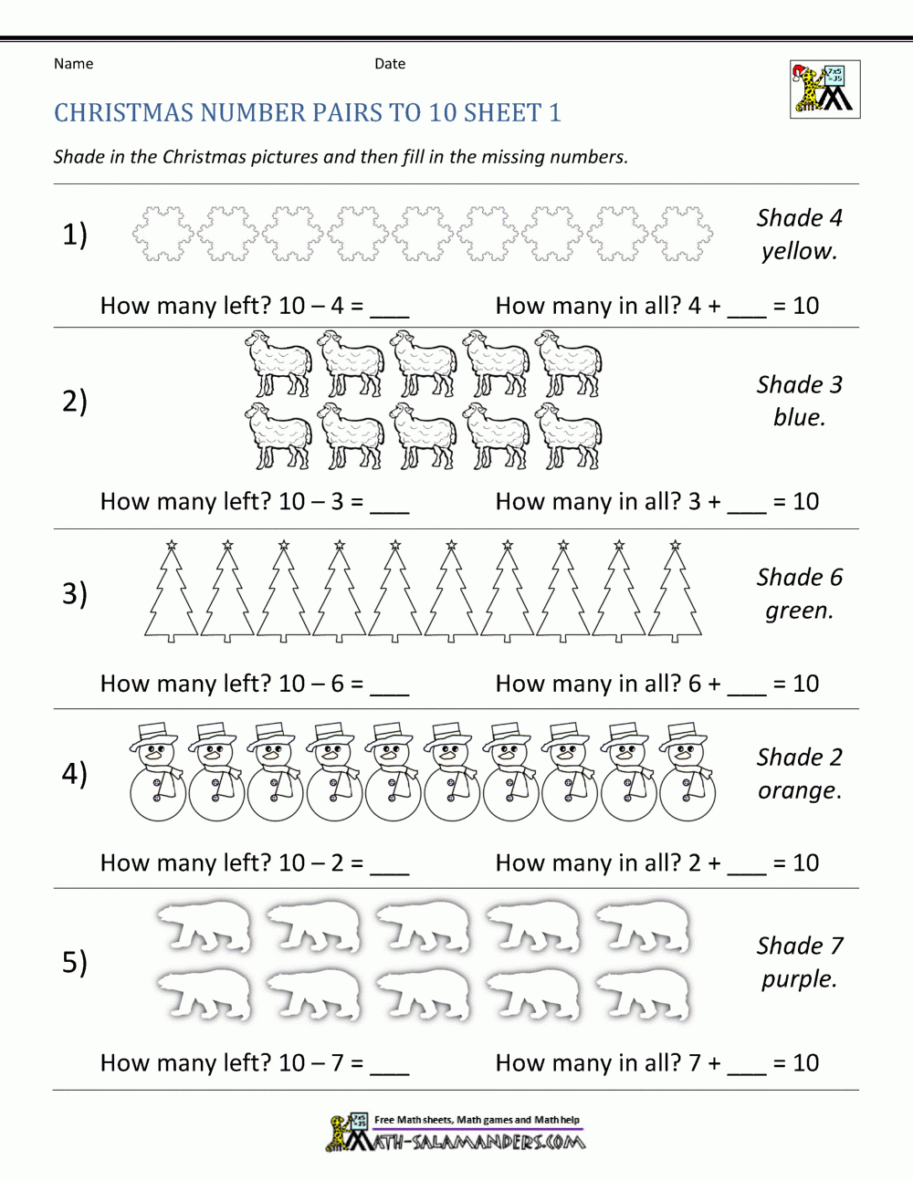 Math Christmas Worksheets First Grade with regard to 1St Grade Christmas Worksheets