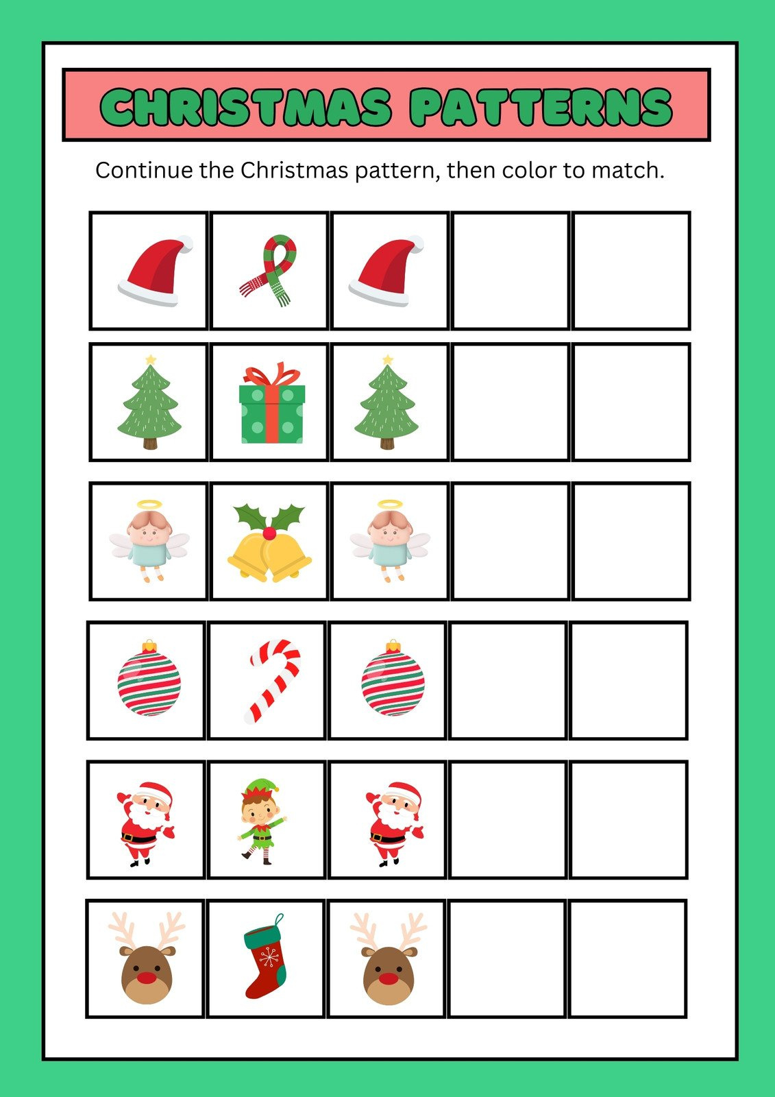 Page 10 - Free, Editable Christmas Worksheet Templates | Canva intended for Christmas Pattern Worksheets