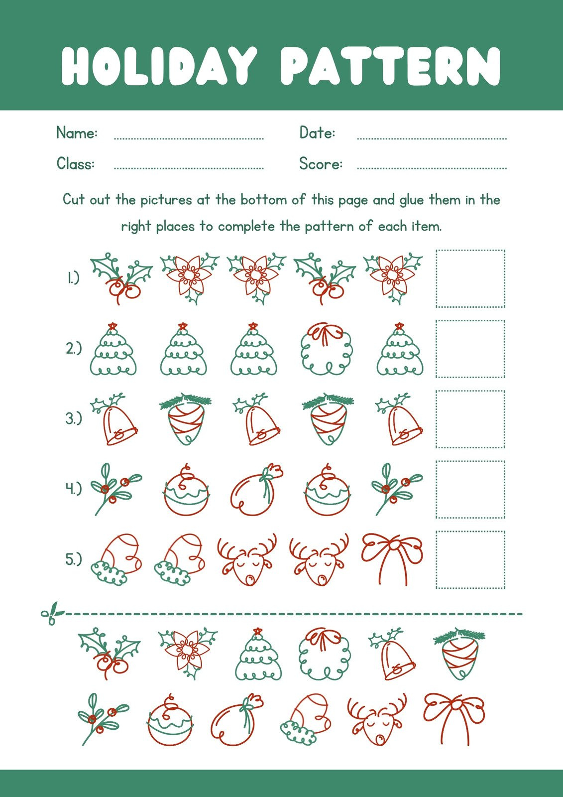 Page 12 - Free, Editable Christmas Worksheet Templates | Canva intended for Christmas Pattern Worksheet