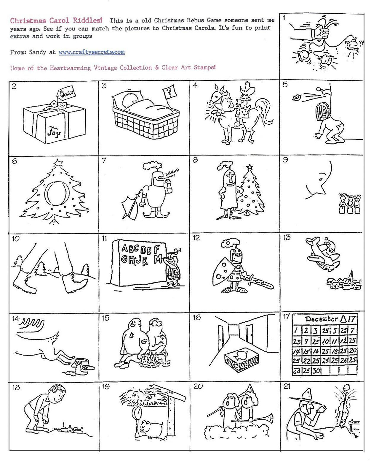 Pin Page throughout Christmas Song Riddles Worksheet