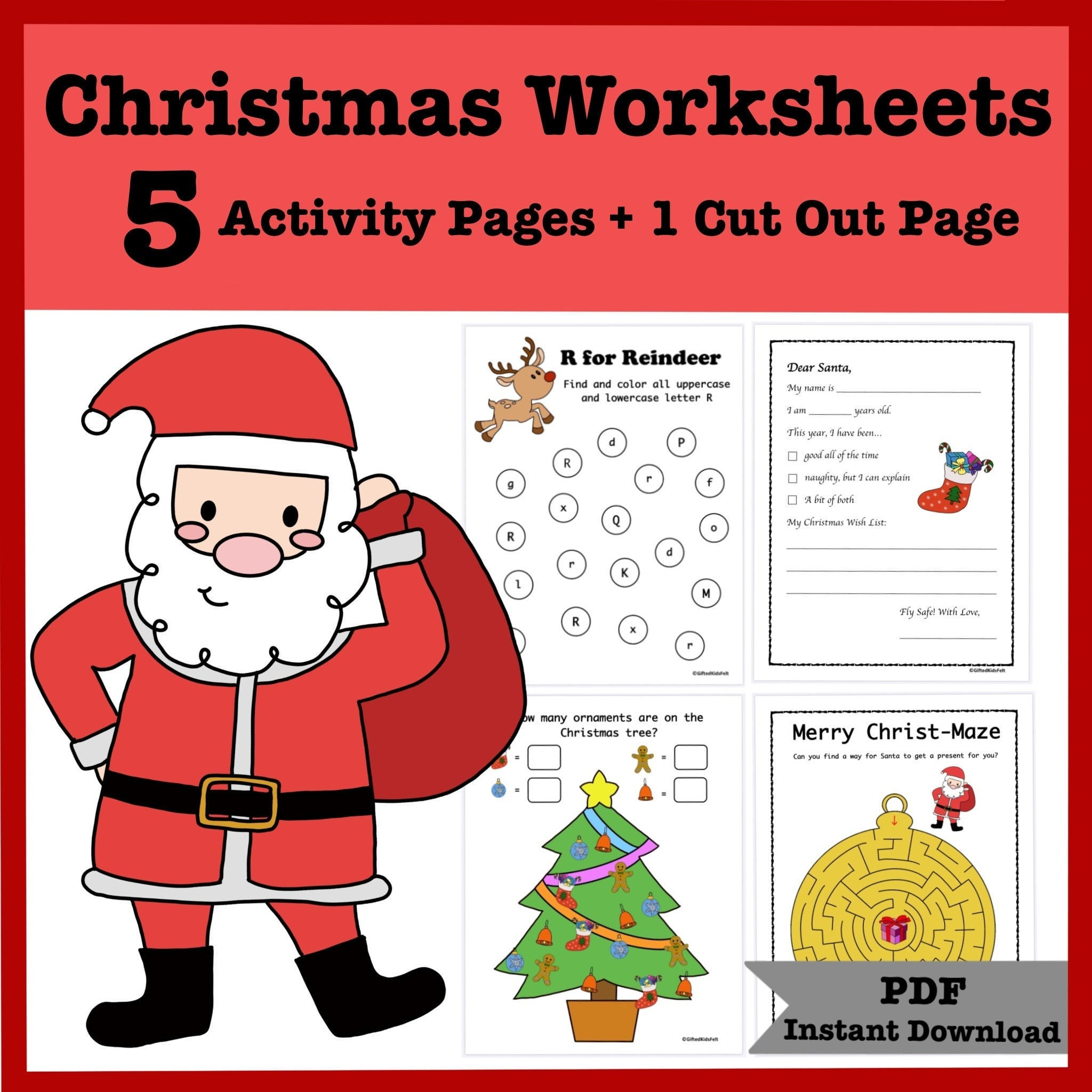 Printable Pdf Christmas Activity Sheets For Kid, Children, Daycare inside Christmas Activity Worksheets