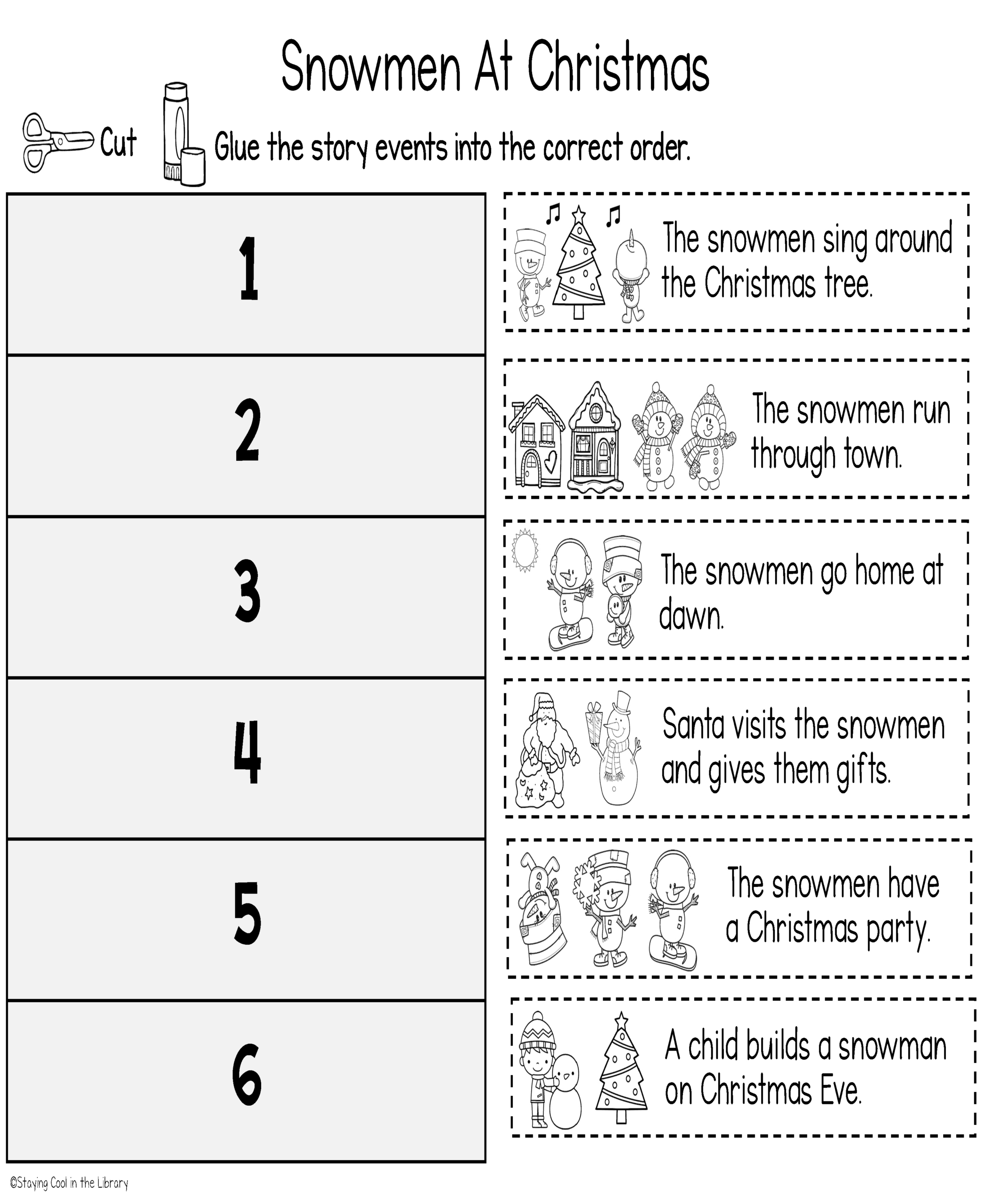 Snowman At Christmas Literacy Activities throughout Christmas Ela Worksheets