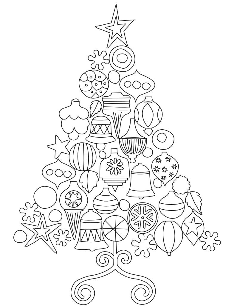 Warhol Christmas Tree Coloring Page: Free Printable Sheets For Kids in Christmas Tree Color Worksheet