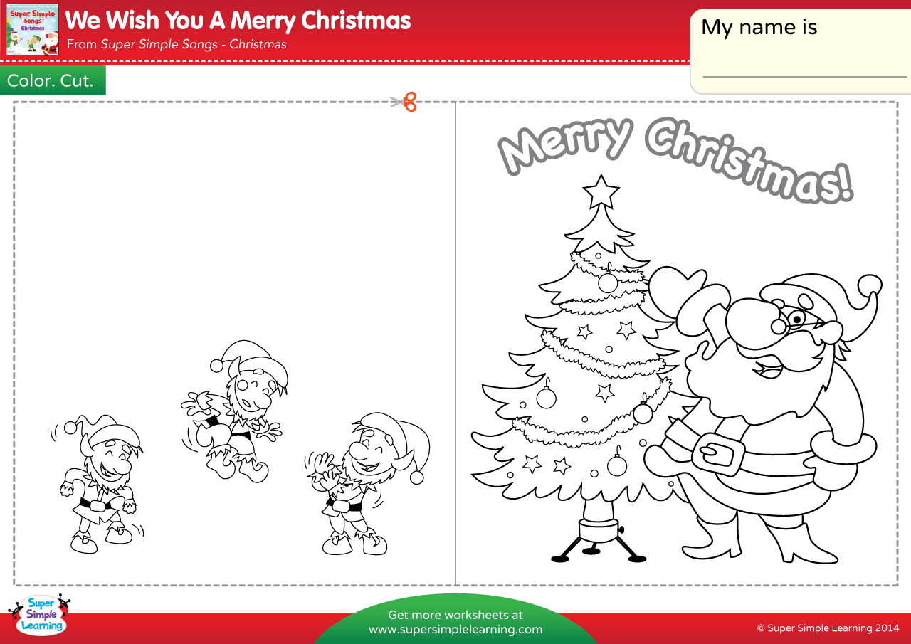 We Wish You A Merry Christmas Worksheet - Make A Chirstmas Card pertaining to Worksheets Of Christmas