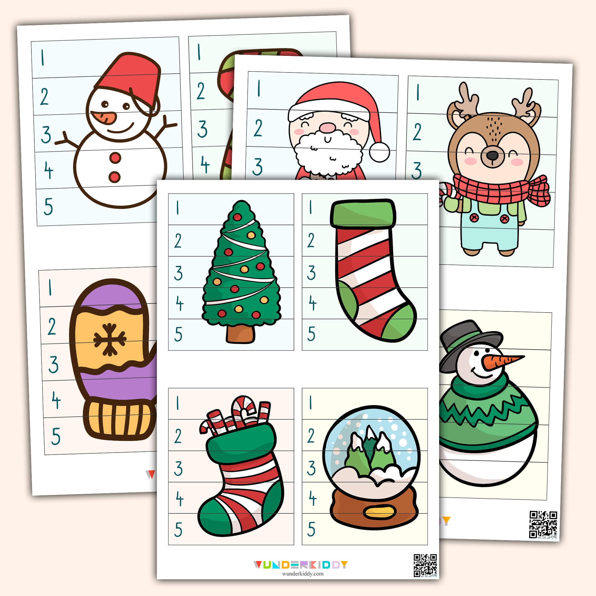 Weihnachtspuzzle Mit Zahlen Für Kinder Zum Ausdrucken pertaining to Christmas Puzzle Worksheets