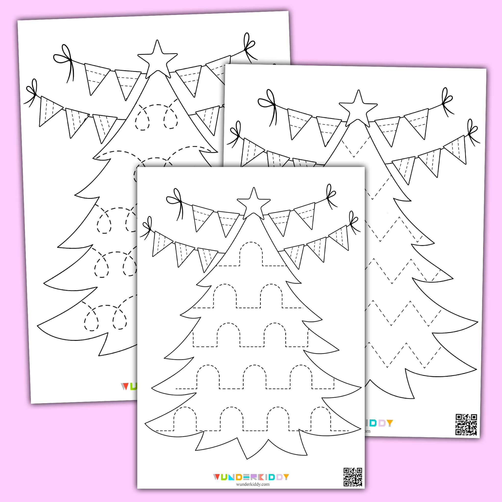 Weihnachtsübungen «Linien Nachspuren» Für Kinder Zum Ausdrucken pertaining to Worksheet Christmas Tree