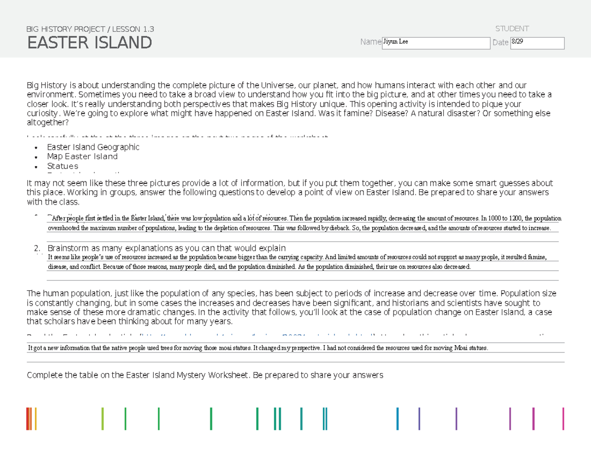 Easter Island Activitystudentnew 14 - Materials Easter Island within The Mystery of Easter Island Worksheets Answers