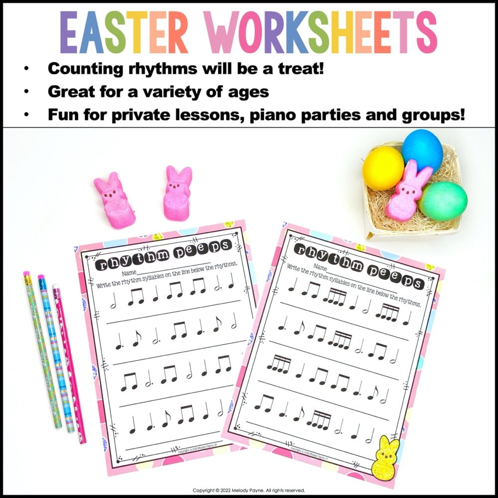 Easter Music Worksheets - Treble &amp;amp; Bass Clef Note Reading, Rhythm pertaining to Easter Piano Worksheets