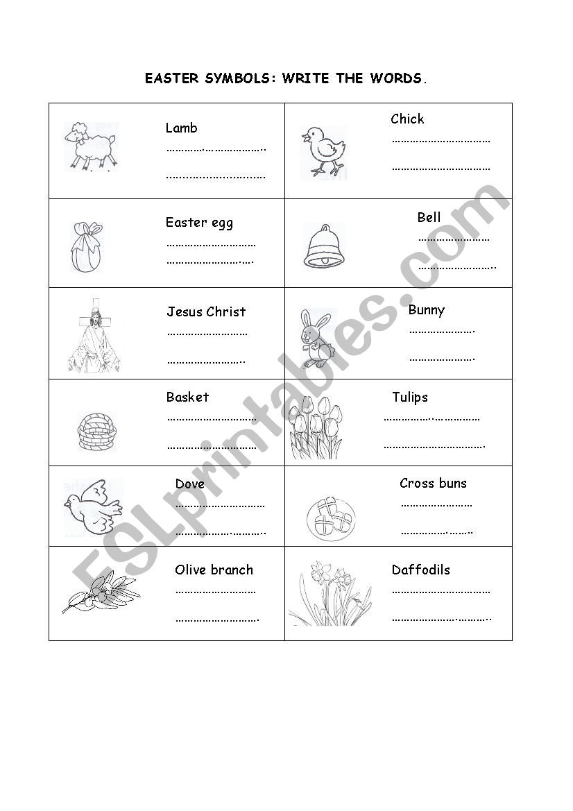 Easter Symbols - Esl Worksheetcaminia in Symbols Of Easter Worksheets