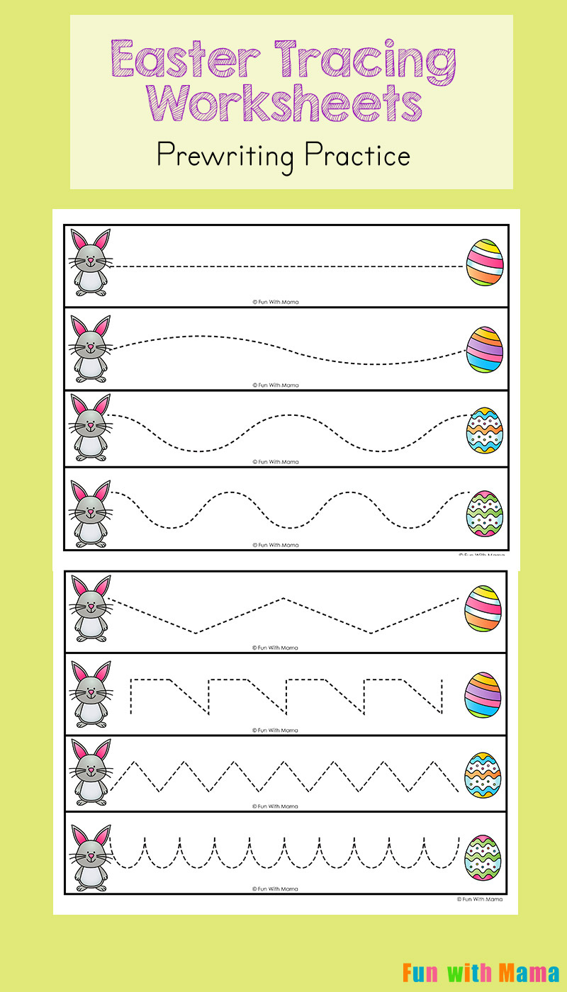 Easter Tracing Worksheets For Preschoolers - Fun With Mama within Easter Pre Writing Worksheets