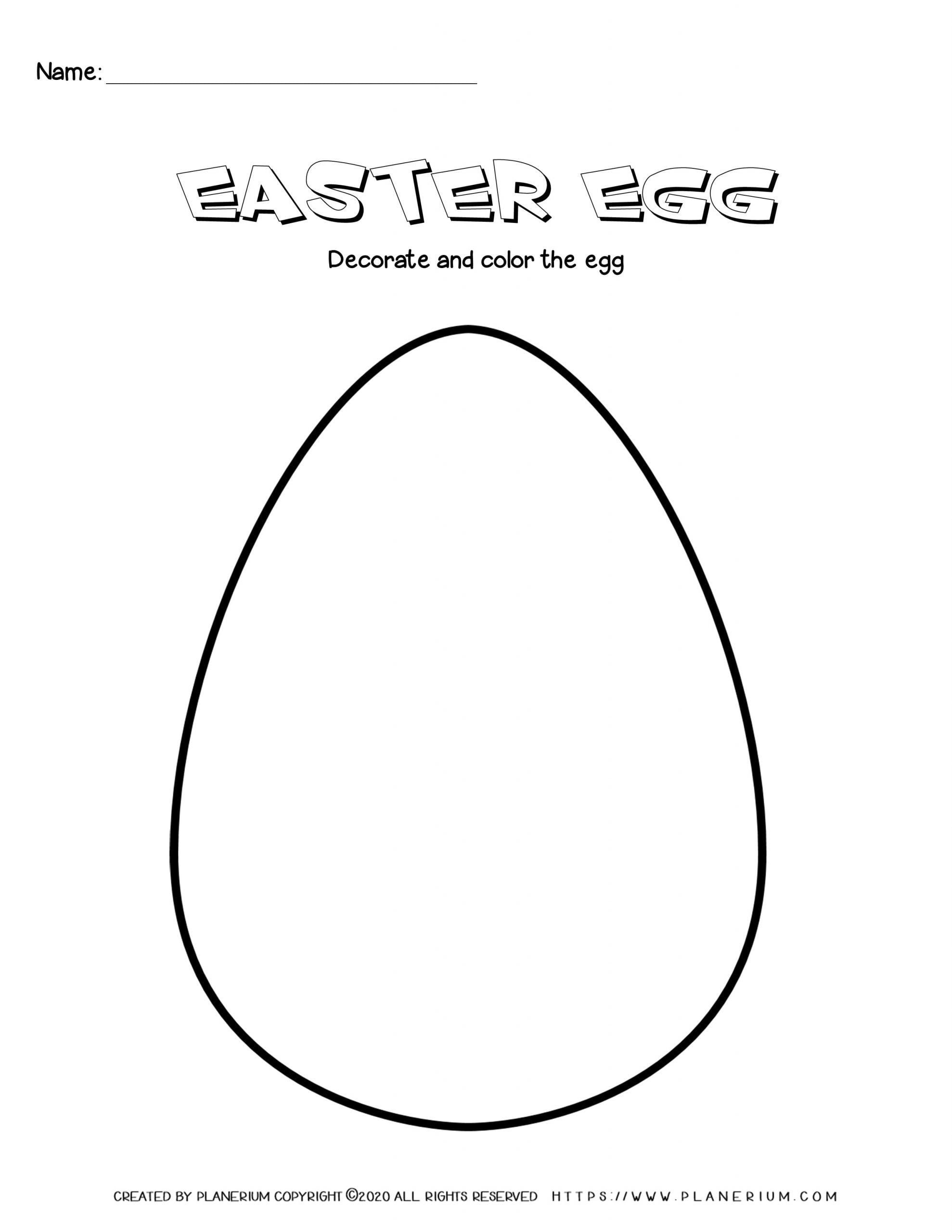 Easter - Worksheet - Easter Egg Decorate And Color | Planerium with regard to Decorate Easter Egg Worksheets