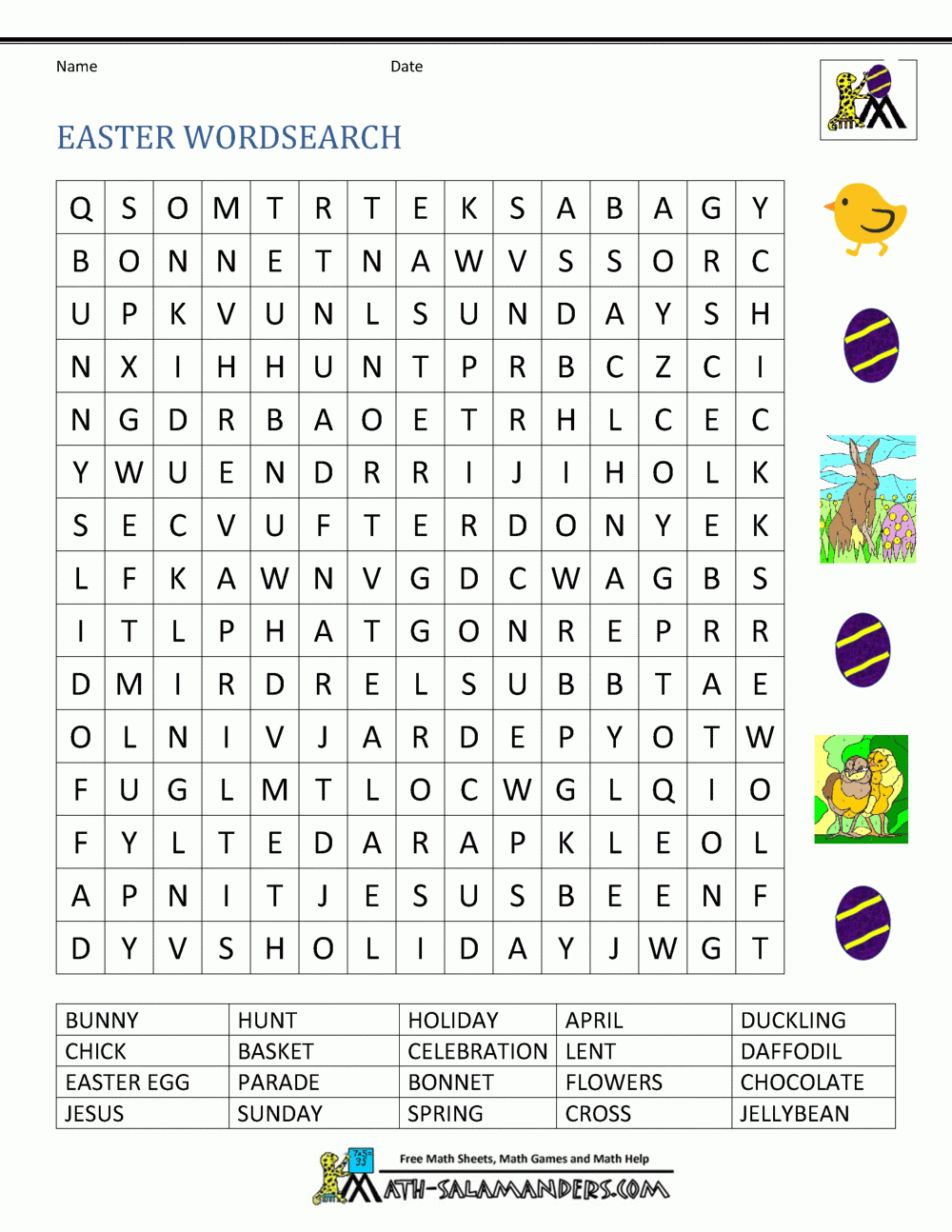 Easter Worksheets For Kids regarding Easter Worksheets 2nd Grade