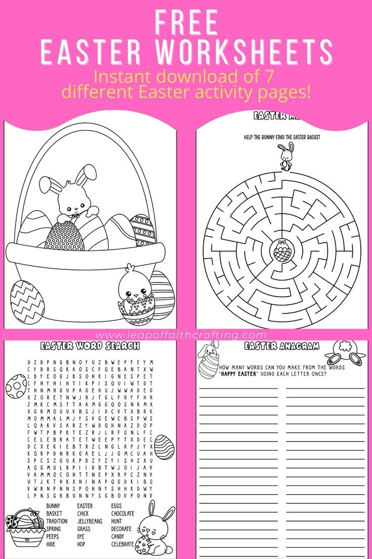 Free Easter Worksheets Pdf: Coloring Pages, Word Search &amp;amp; More! for Free Easter Worksheets Printables