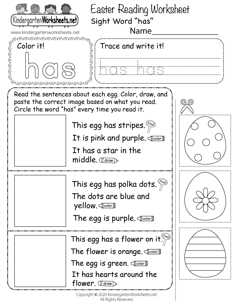 Free Printable Easter Reading Worksheet within Free Easter Reading Comprehension Worksheets