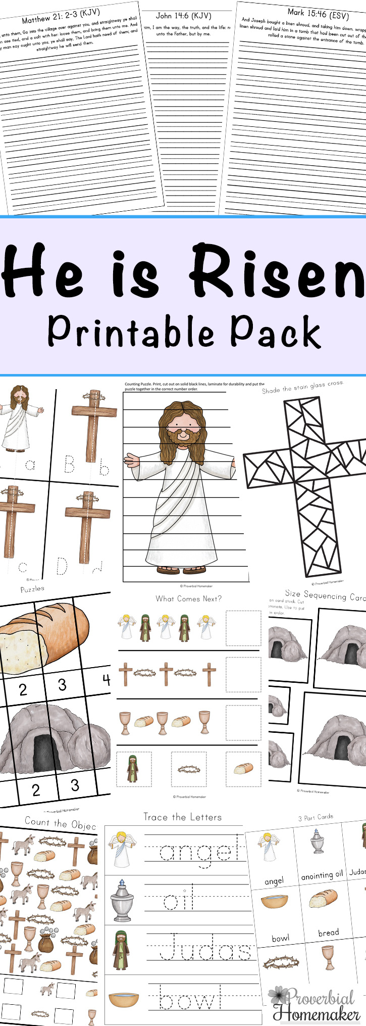 Free Resurrection Sunday &amp;quot;He Is Risen&amp;quot; Activity Worksheets Printables for Religious Easter Puzzles Printable Worksheets