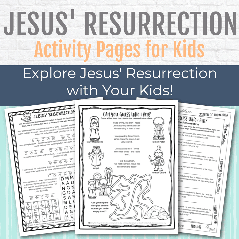 Jesus&amp;#039; Resurrection Easter Activity Pages - Kids Bible Teacher for Jesus Easter Worksheets